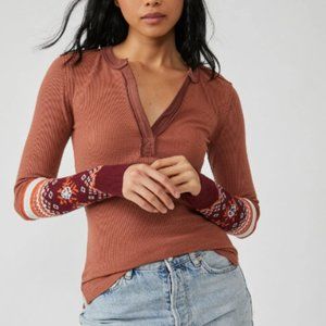 1549 NWT ~ Free People ~ Fall Mikah Layering Cuff Shirt Large